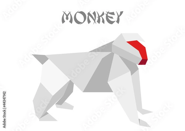 Fototapeta origami monkey