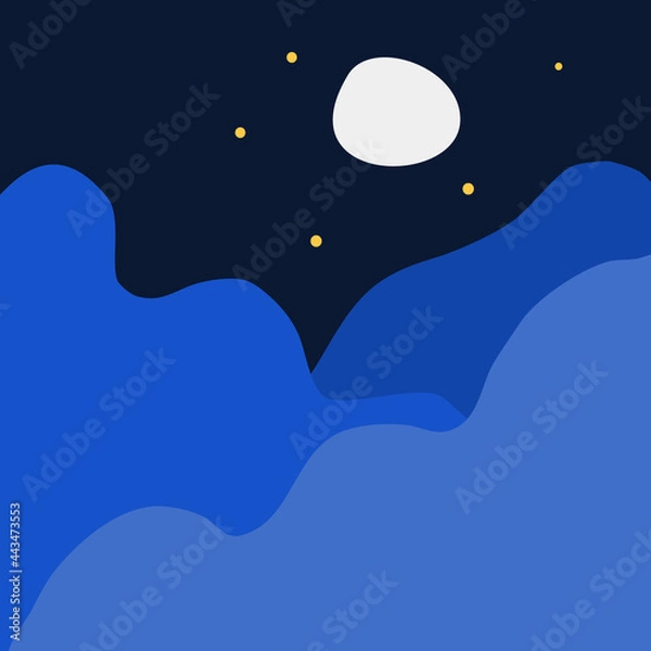 Obraz Vector abstract minimalistic landscape. Template for polygraphy, web-design, print