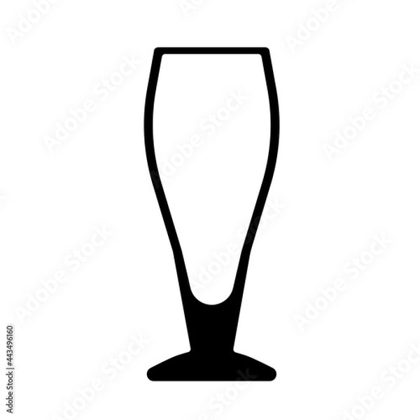Obraz Beer glass silhuette sign. Flat style black icon on white background
