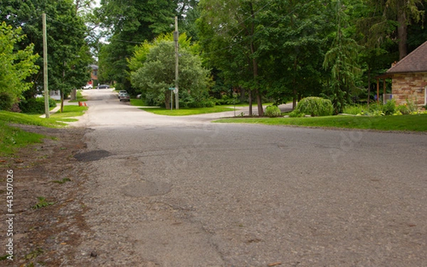 Fototapeta Quiet small town side streets