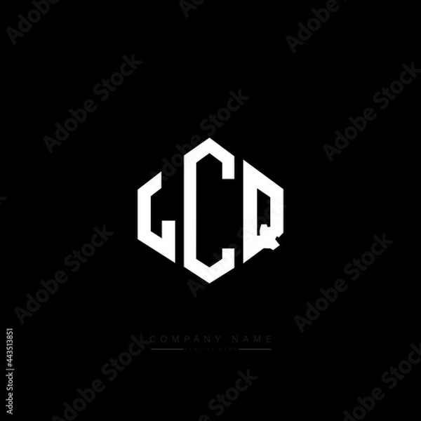Fototapeta LCQ letter logo design with polygon shape. LCQ polygon logo monogram. LCQ cube logo design. LCQ hexagon vector logo template white and black colors. LCQ monogram, LCQ business and real estate logo. 