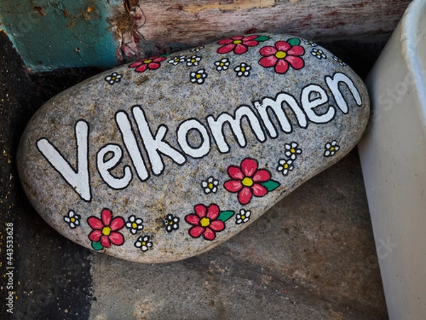 Fototapeta velkommen - welcome in Danish language decorative greeting