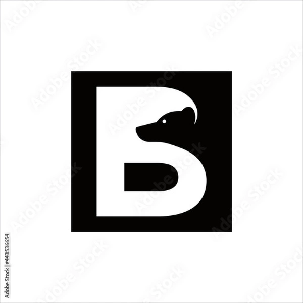 Fototapeta creative simple vector design initial b bear logo