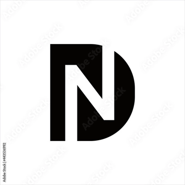 Fototapeta creative simple vector design initial dn logo