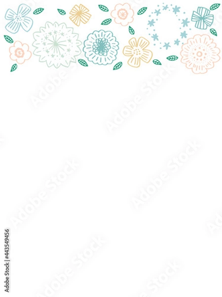 Fototapeta 水色系フラワーフレーム