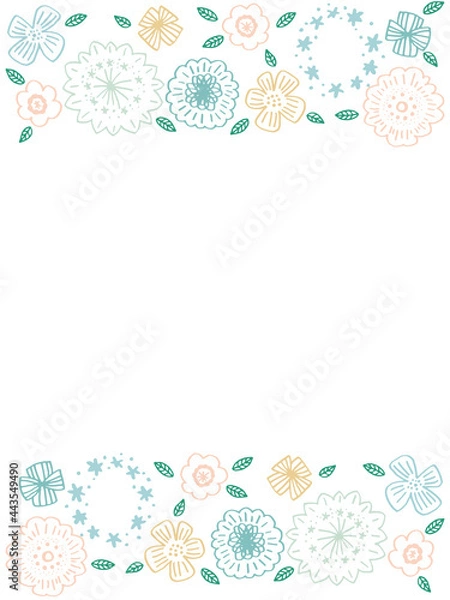 Fototapeta 水色系フラワーフレーム