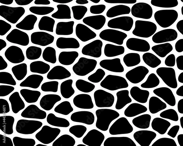 Fototapeta SVG Seamless  pattern of giraffe leather, black color on a white background