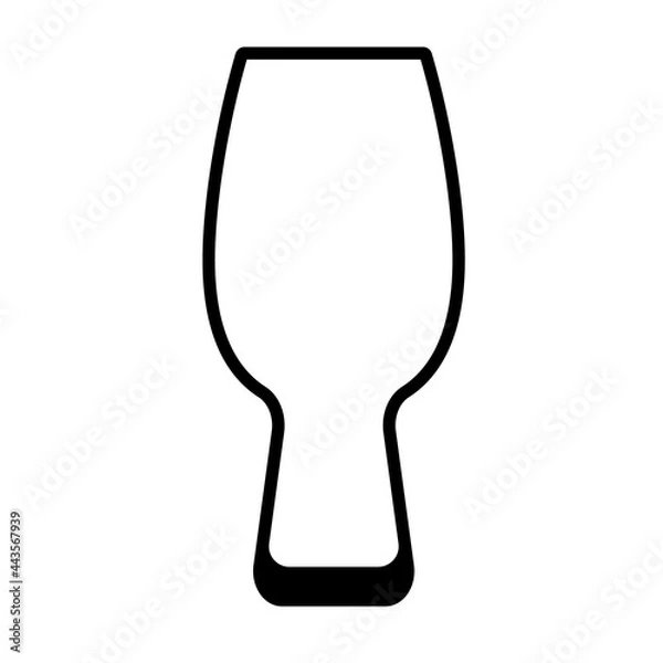 Obraz glass for belgian beer, glass for alcohol. Flat style. Vector illustration