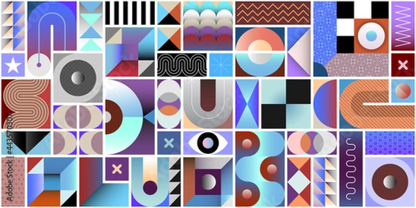 Fototapeta Abstract geometric seamless background. Each one of the design elements located on a separate layer.