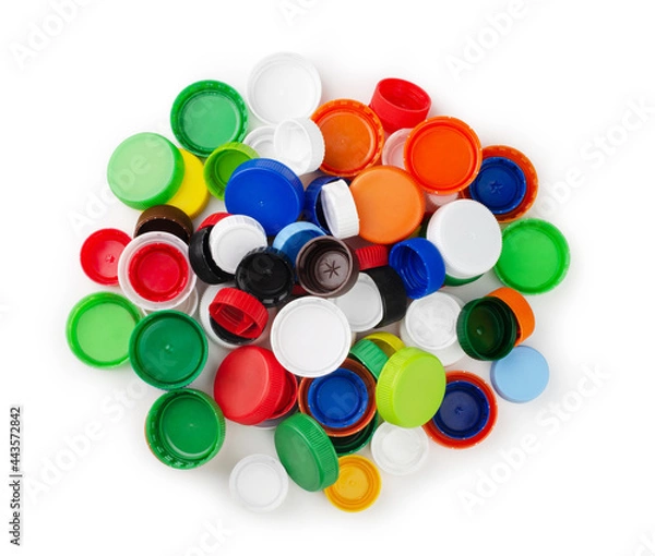 Obraz Plastic bottle caps isolated