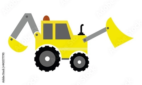 Obraz Backhoe Loader, Digging, Construction Vector And Clip Artr