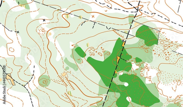 Obraz Detailed fragment of color abstract vector topographic map