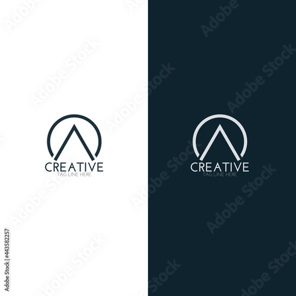 Fototapeta A and O Abstract Vector Logo Design Template Combination. Creative Concept Icons Ikon