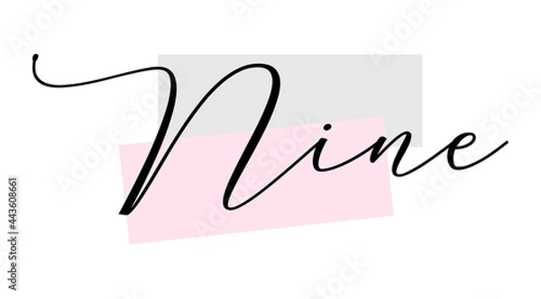 Fototapeta Handwritten number nine vector design on white background