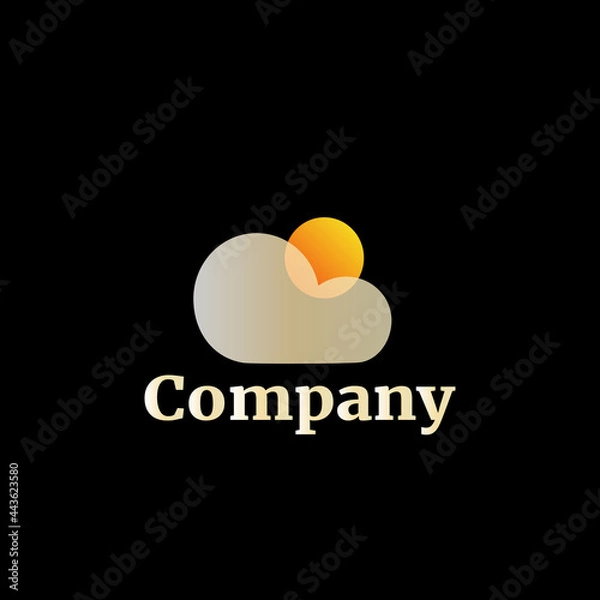 Fototapeta Simple logo template with cloud and sun