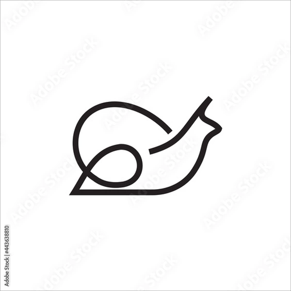 Obraz snail monoline abstract logo vector icon illustration design.