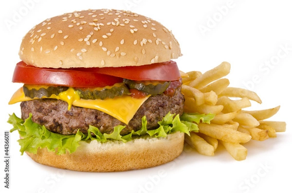Obraz Burger i frytki