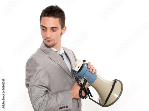 Obraz Businessman with megaphone