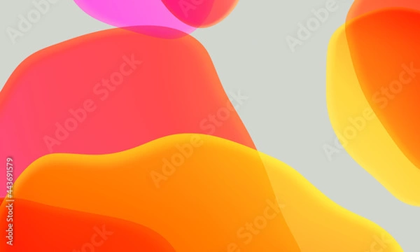 Obraz Abstract geometric fluid red orange color gradient on gray background. Trendy design graphics used for wallpaper screen tablet and phone.