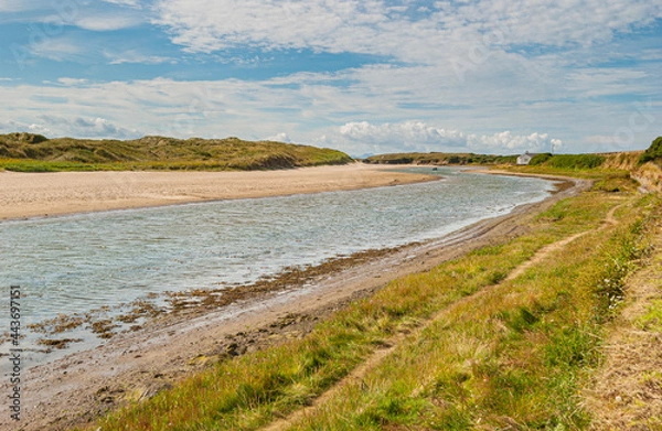 Fototapeta The coastal path from Crigyll Bay to Aberffraw Bay on the island of Angelsey, North Wales, UK August 2005