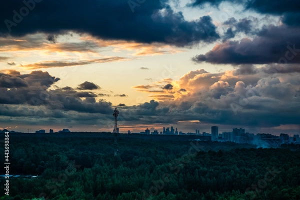 Obraz sunset over the city