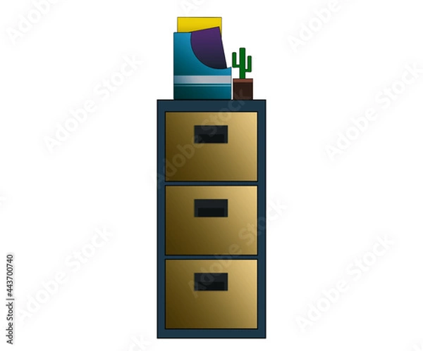 Obraz cabinet with drawers isolated