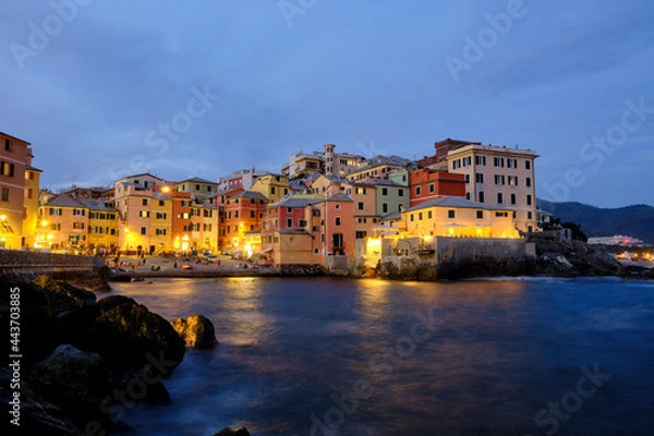 Fototapeta Boccadasse beach with the colorful houses