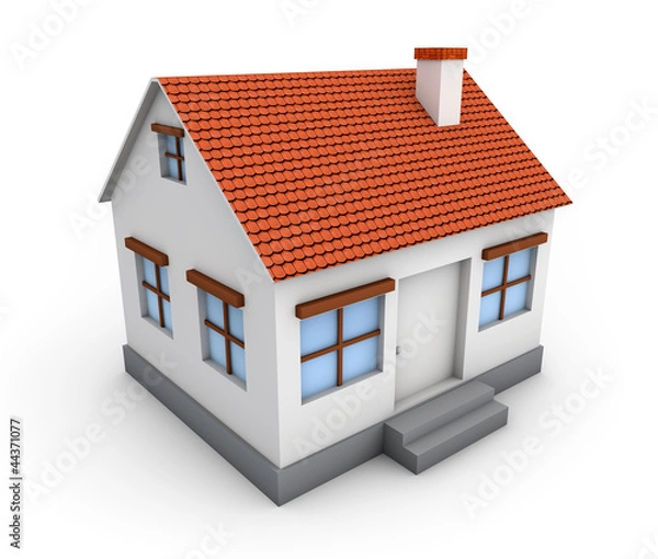 Obraz 3d simple house model