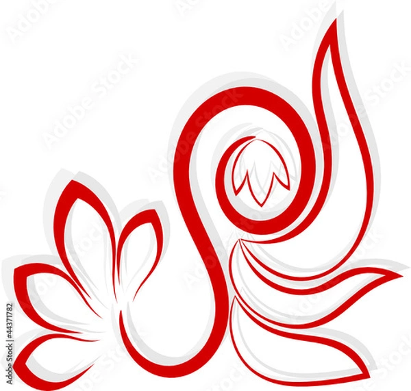 Fototapeta Flower isolated on white background. Application. Vector illustration.