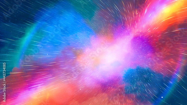 Obraz speed in motion colorful galaxy star nebula space in purple pink blue