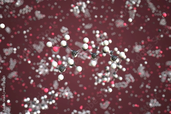 Fototapeta 2-ethyl-1-hexanol molecule. Conceptual molecular model. Chemical 3d rendering