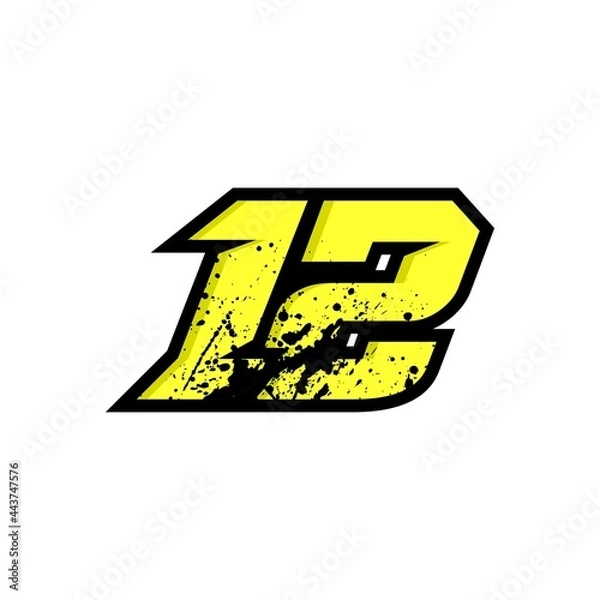 Fototapeta Simple Star Racing Number 12
