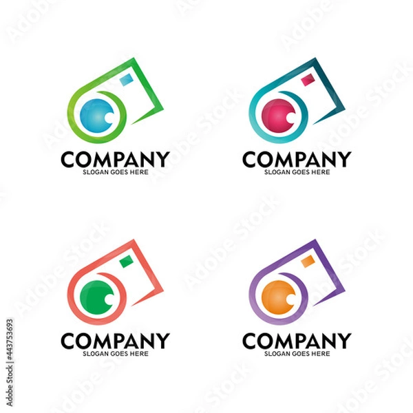 Obraz Camera silhouette logo template design - vector