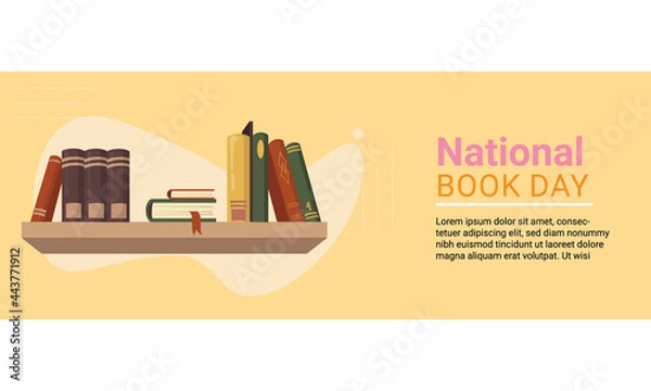 Obraz National Book Lovers Day Template Design. Vector Illustration. book lovers day.