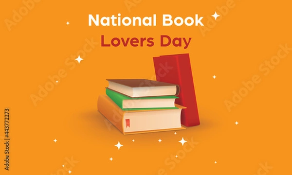 Obraz National Book Lovers Day. Holiday concept. Template for background, banner, card, poster. Vector Illustration.