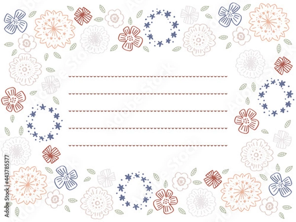 Obraz 赤系フラワーお手紙フレーム