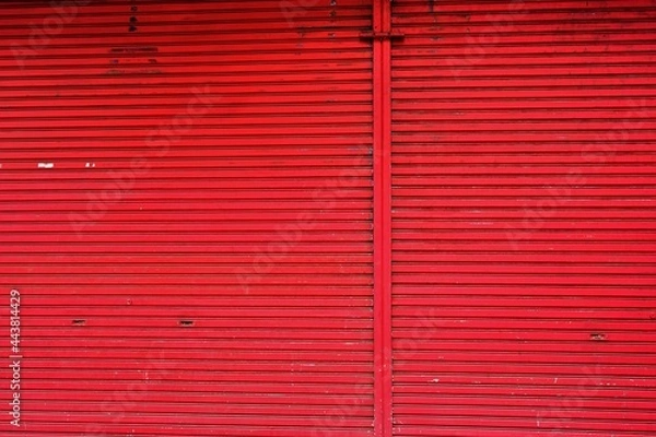Obraz red metal rolling door background