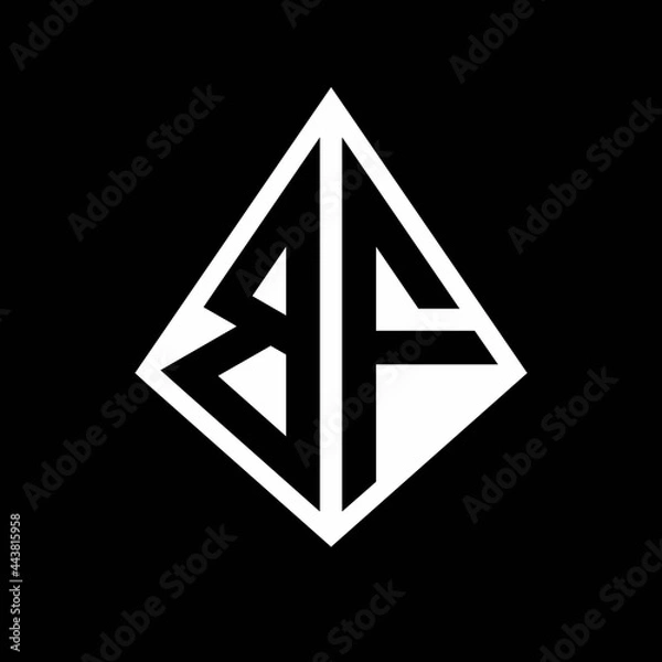 Obraz BF logo letters monogram with prisma shape design template