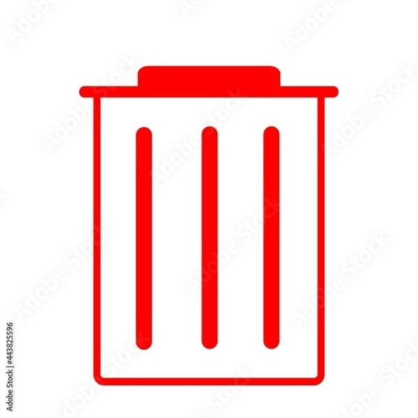 Fototapeta red trash bin icon