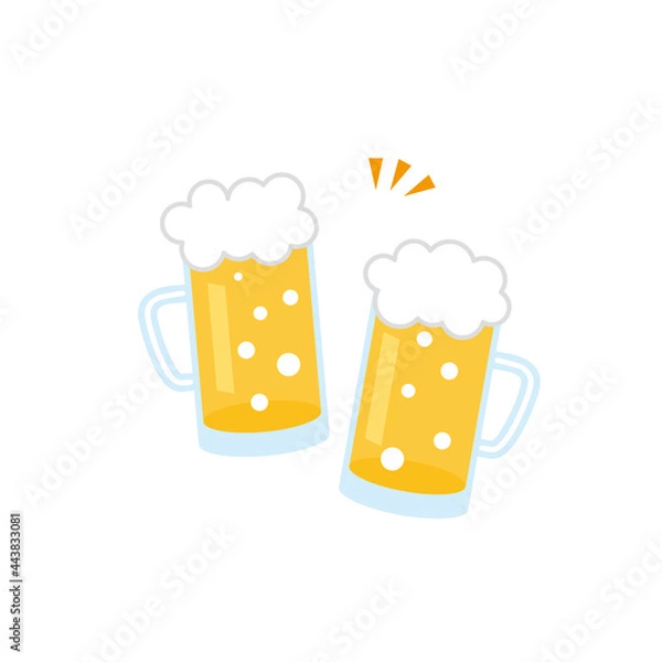 Obraz ビールで乾杯するのイラスト