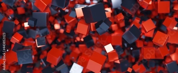 Obraz Colorful abstract cubes backgound. 3d render.