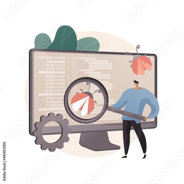 Fototapeta Software testing abstract concept vector illustration.