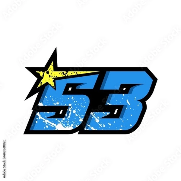 Fototapeta Simple Star Racing Number 53