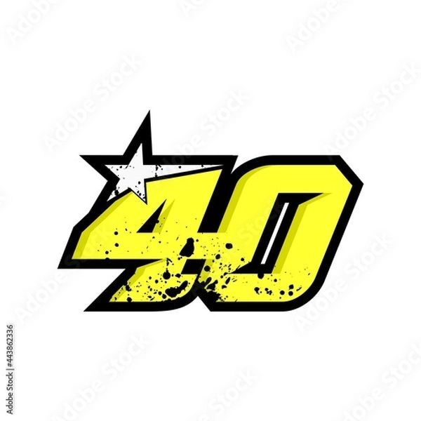 Obraz Simple Star Racing Number 40