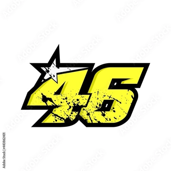 Fototapeta Simple Star Racing Number 46