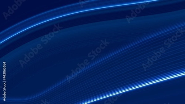Fototapeta Abstract minimalist elegant white strokes on blue banner background. Futuristic generic graphic concept 3D illustration as product showcase or copy space advertisement technology presentation backdrop