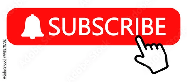 Obraz Subscribe button on white background. Vector