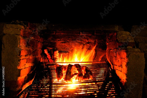 Fototapeta Barbacoa de Camping