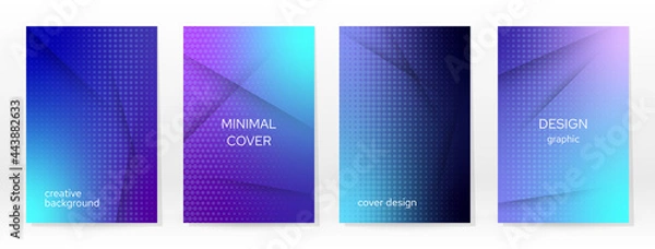 Obraz Minimal Poster. Pastel Soft. Blue Gradient Set.