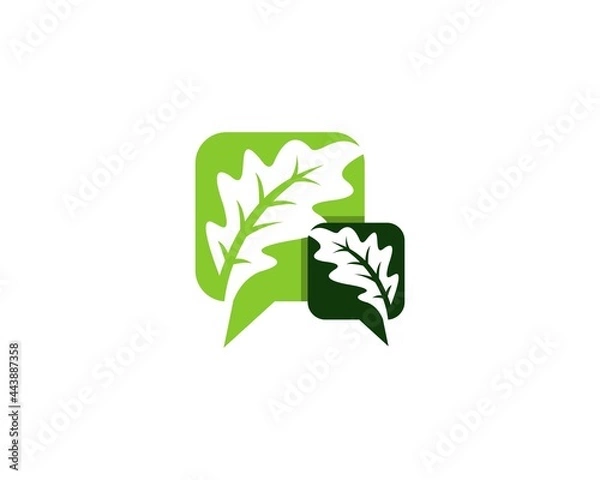 Fototapeta oak leaf and chat  logo